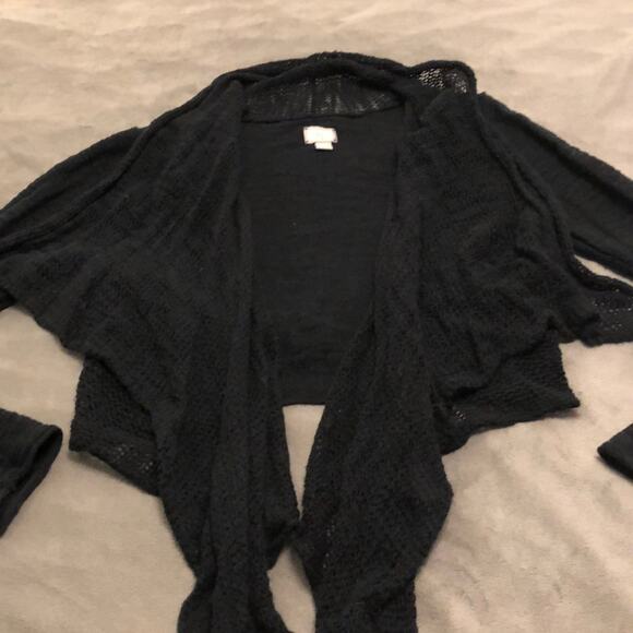 Converse One Star Black Draped Cardigan Women's Size XS Cropped Y2K - Picture 4 of 7